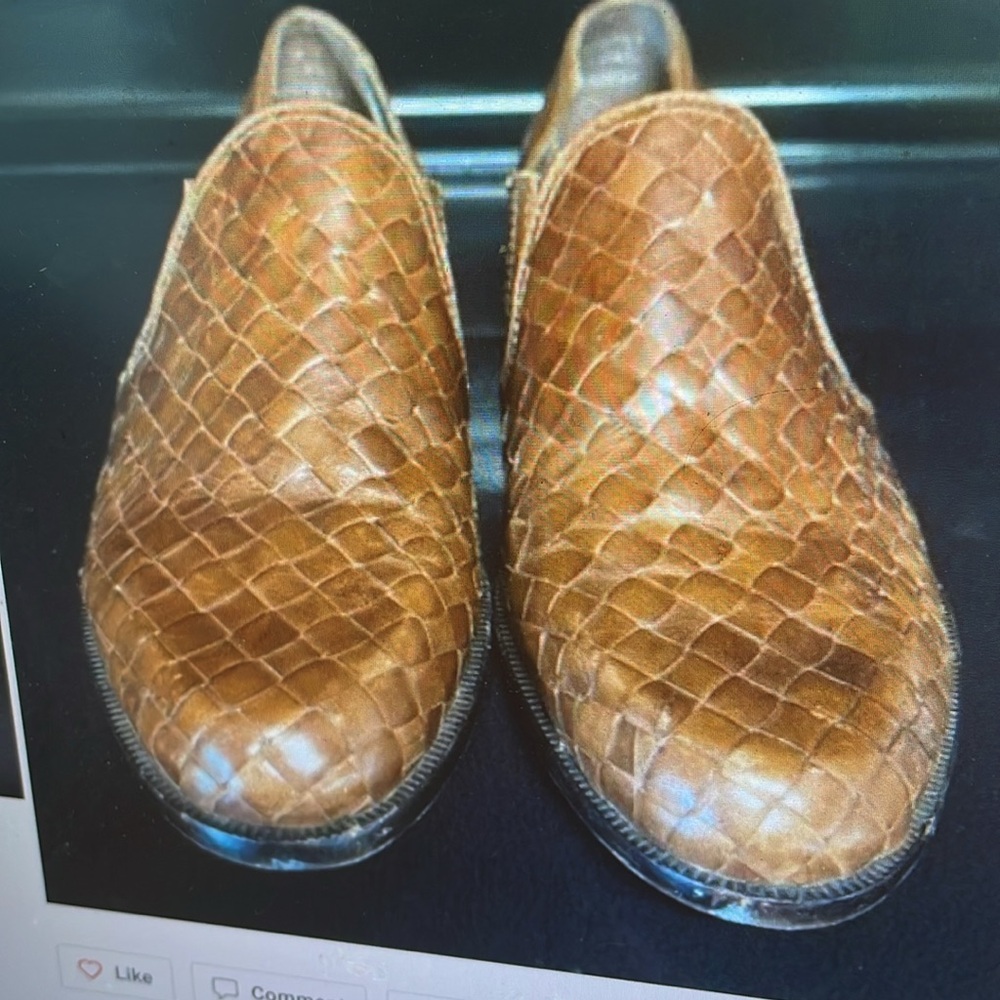 Enzo Angiolini Brown Leather Woven Flats 8 1/2
